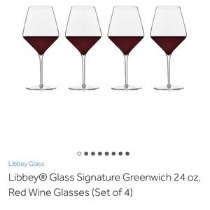 3 brand new wine glasses, in original box